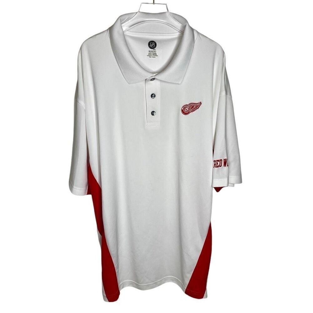 NHL Detroit Red Wings Polo Shirt Short Sleeve Hockey Xl Xlarge
